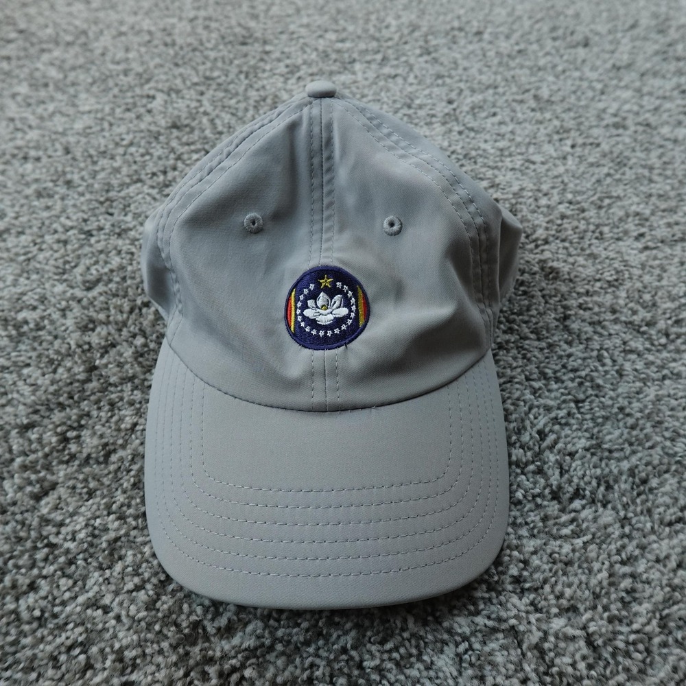 Southern Tide Hat Cap Mens One Size Gray Magnolia Flag Adjustable Strap Back